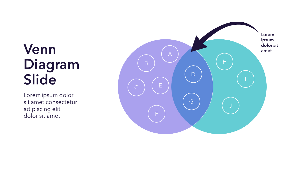 Intersecting Circles - Venn Diagram - Slide Template