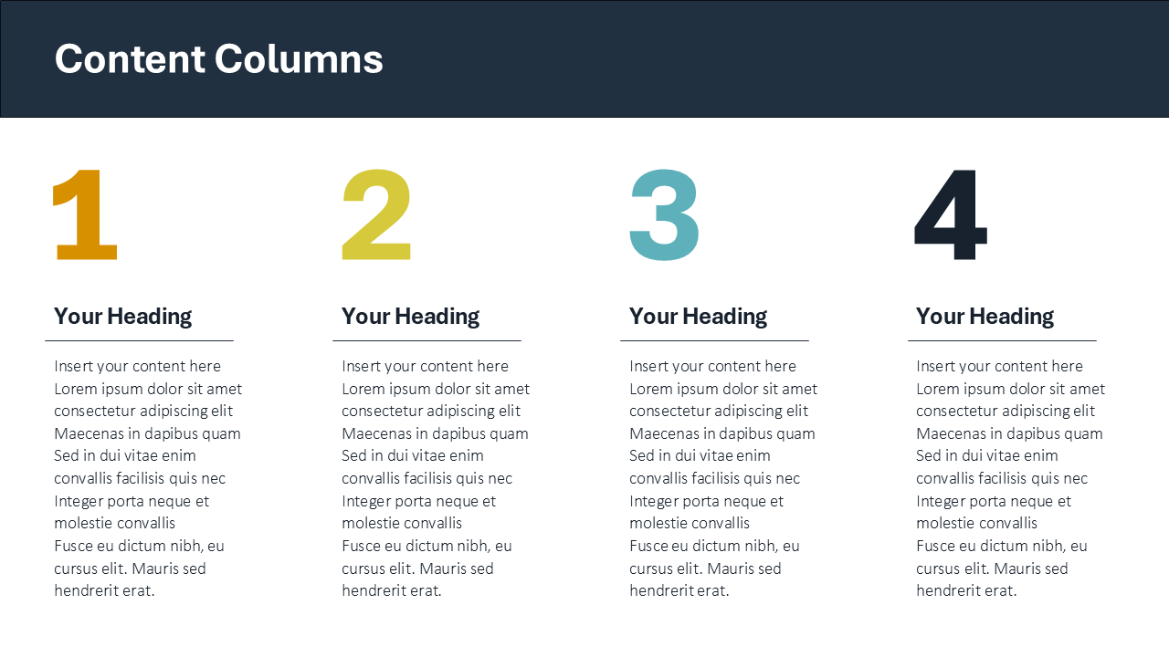 PowerPoint Template with Four Columns