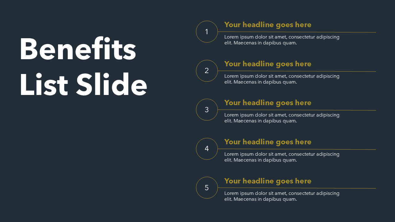 List of Benefits PPT Slide