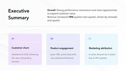 Quarterly Business Review Template - IN BLUE
