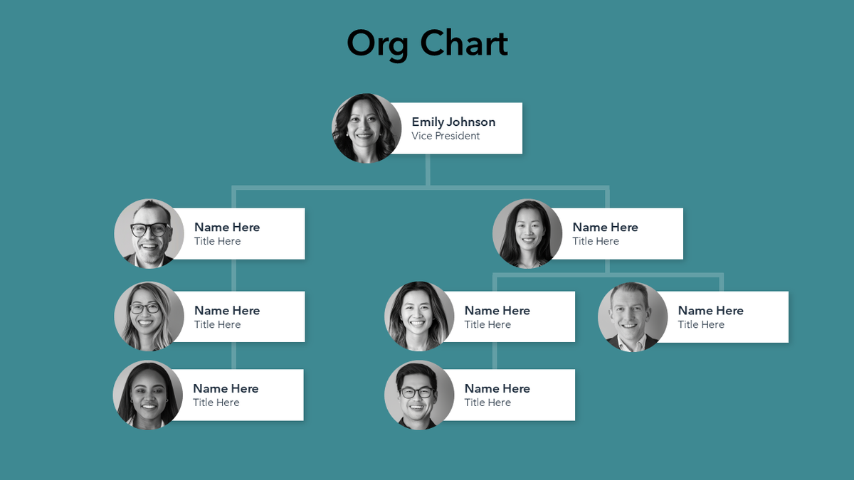 Simple Org Structure Slide Examples Org Chart Slide | PowerPoint | Google Slides