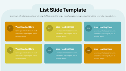 List PPT Template - PowerPoint Slide