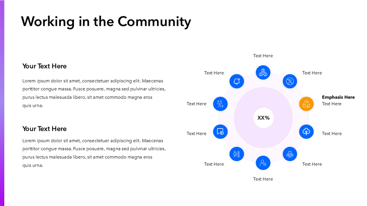 Community Slide Working in the Community | PowerPoint Slide