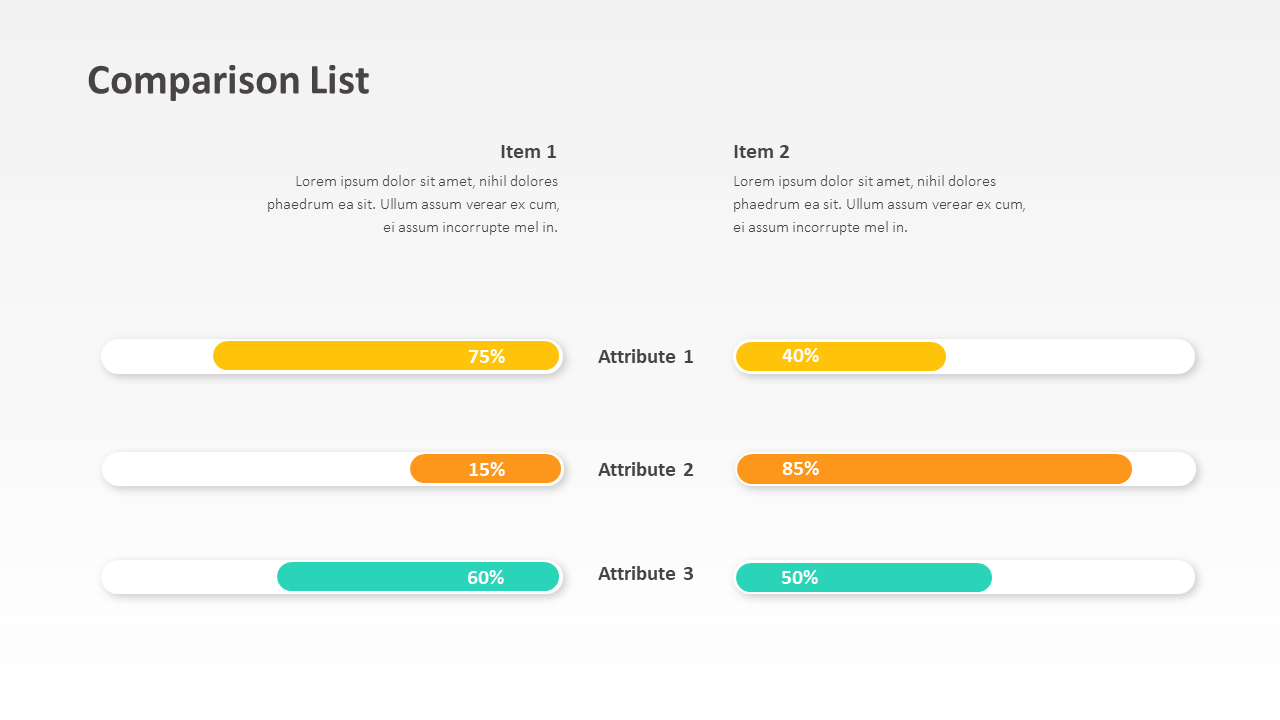 Comparison List PPT Template