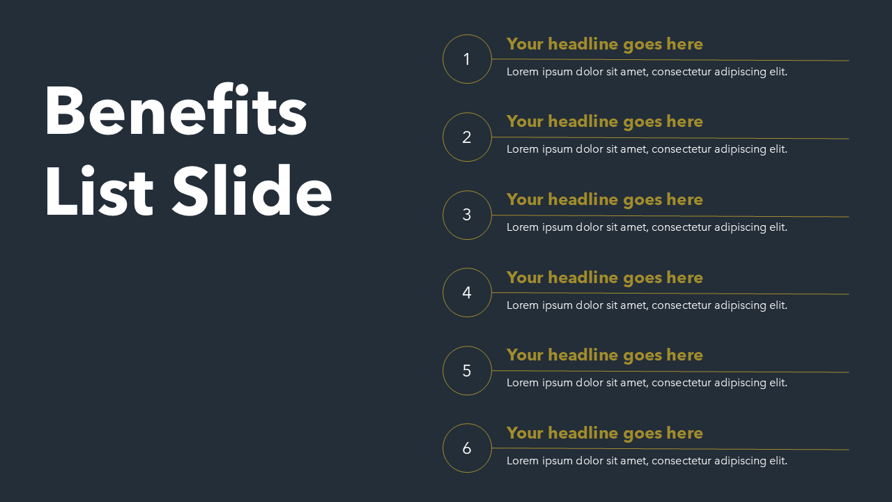 List of Benefits PPT Slide