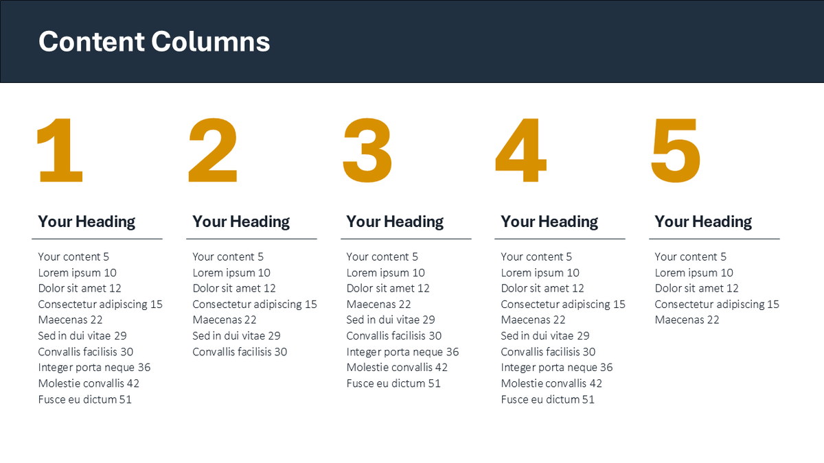 Column Design Powerpoint PowerPoint Template with Columns | Linia Presentations