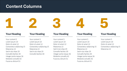 PowerPoint Template with Five Columns