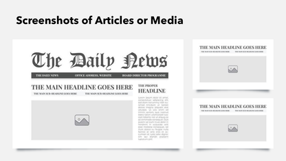 Slide with Screenshots of Articles