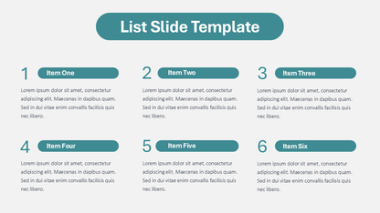 List PPT Template - PowerPoint Slide