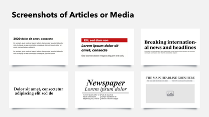 Slide with Screenshots of Articles