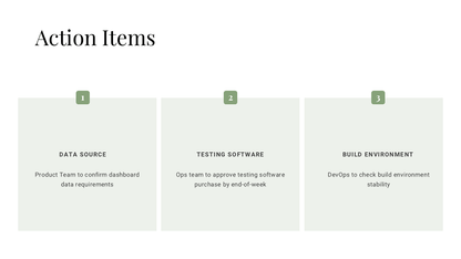 Action Items Slide Template
