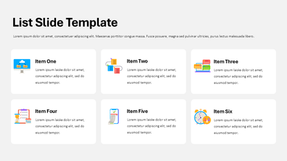 List PPT Template - PowerPoint Slide