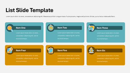 List PPT Template - PowerPoint Slide