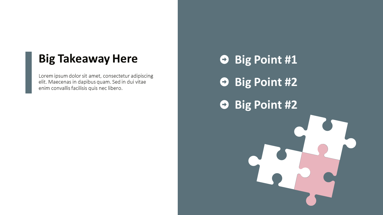 Summary or takeaway slide template