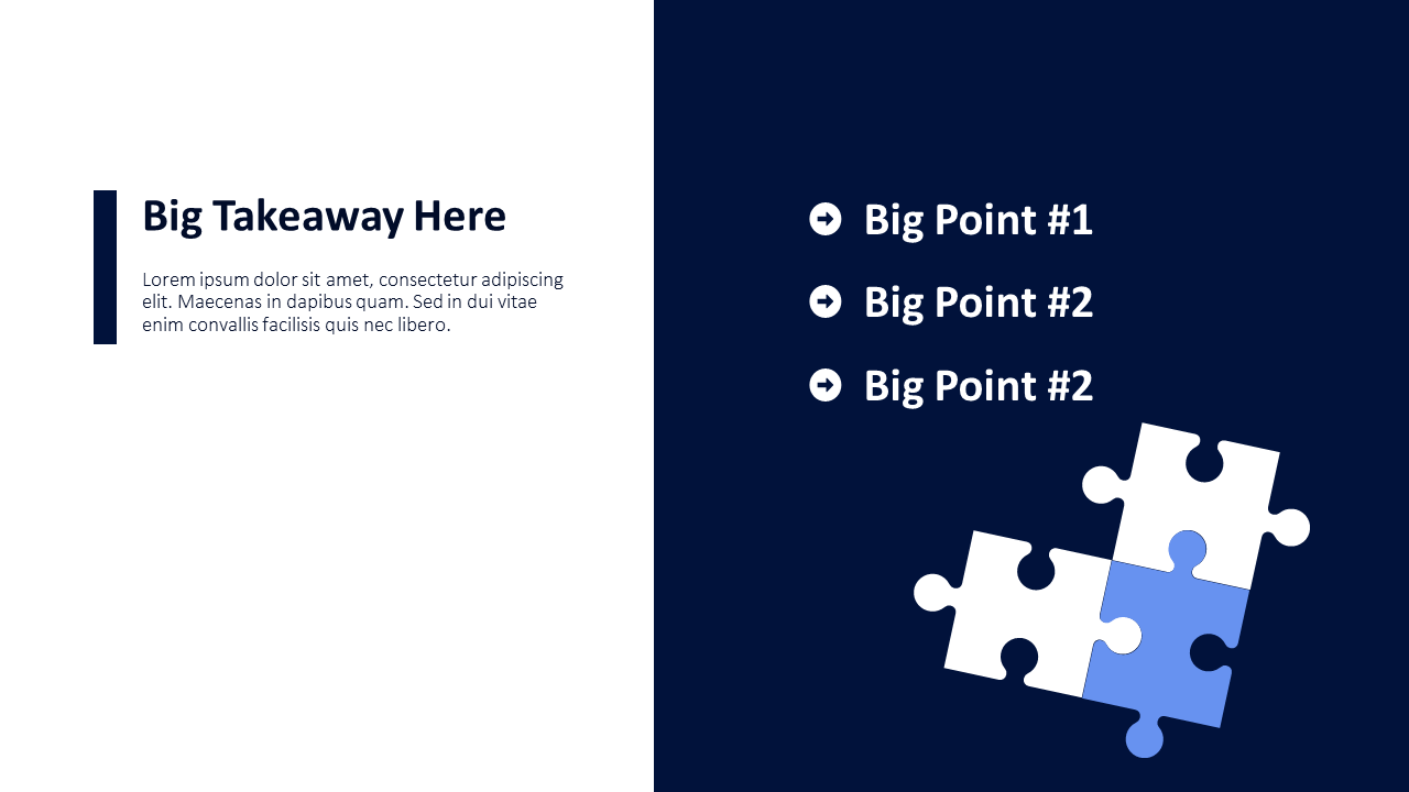 Summary or takeaway slide template