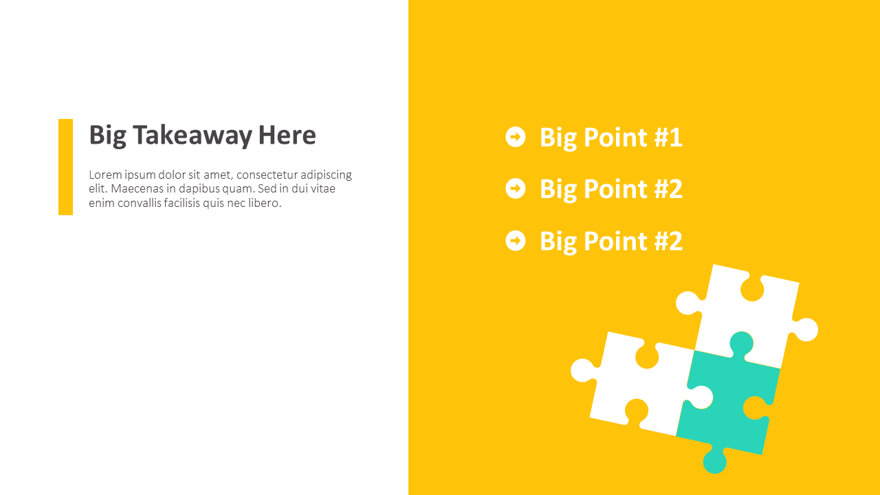 Summary or takeaway slide template