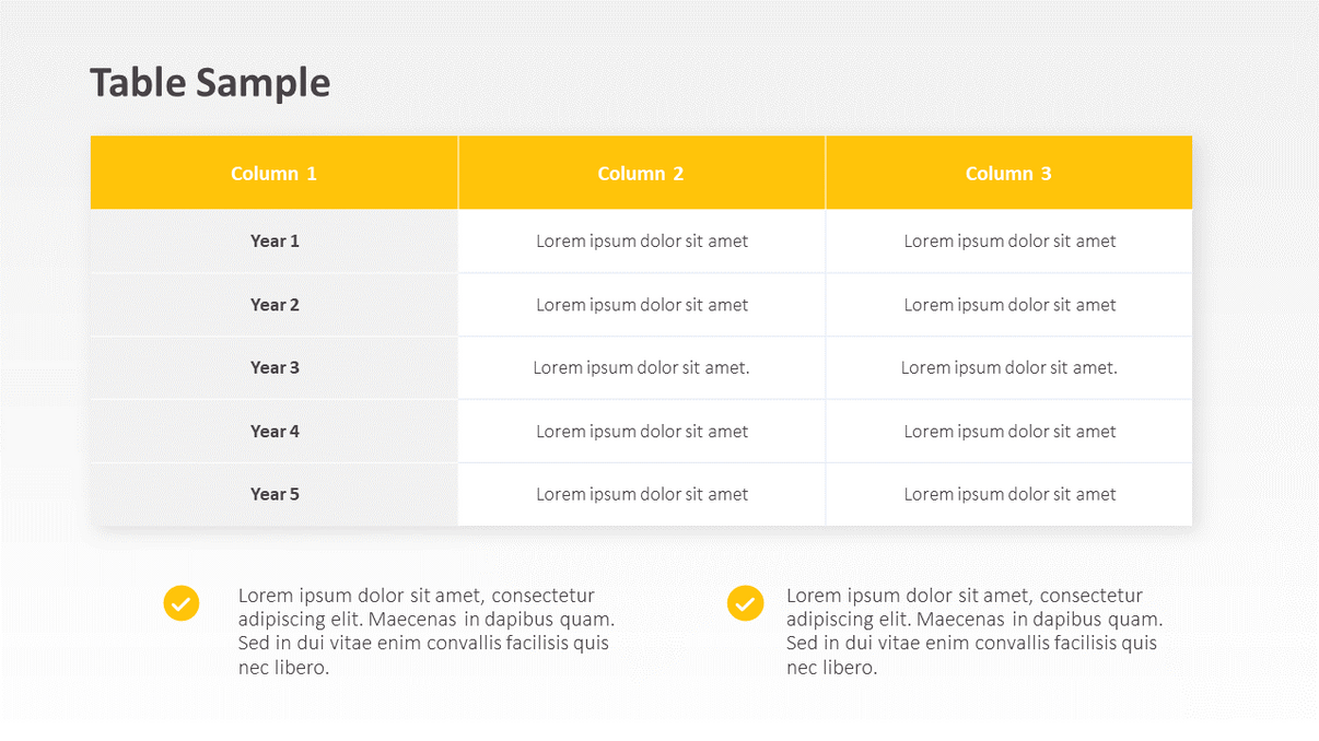 Editable Table Template | PowerPoint or Google Slides
