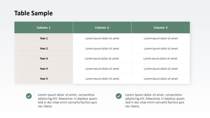 Point Table Column Template Editable Table Template | PowerPoint or Google Slides