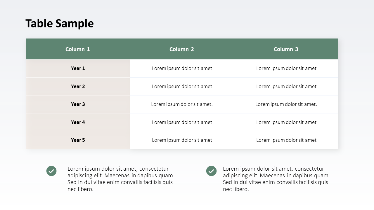 Table with Column and Row Headings | PPT