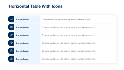 Table with Icons Slide Template