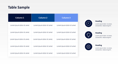 Table with Sidebar Slide Template PPT