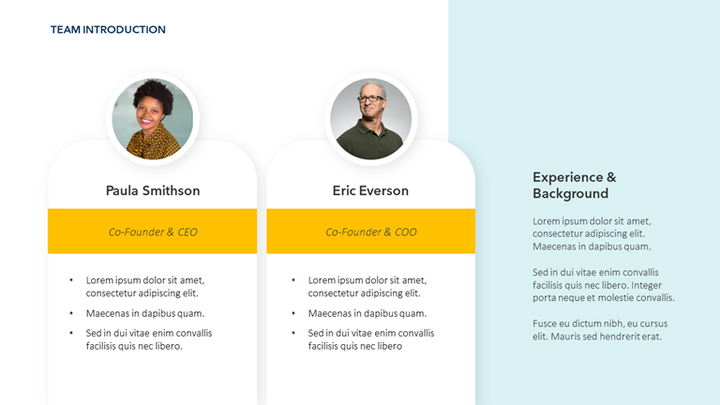 Team & Bio Slides | PPT | Google Slides