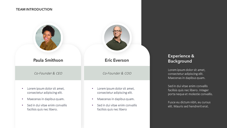 Team & Bio Slides | PPT | Google Slides